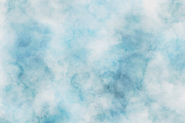Wall Mural - Blue watercolor abstract background. Hand-painted stain artistic texture for poster, card, cover, banner.