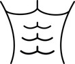 © Muhammad - Six pack abs icon, muscular body symbol, fitness strength graphic, bodybuilding silhouette, workout training core exercise with transparent background
