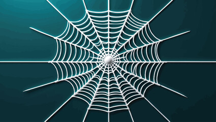 Halloween Spiderweb: Minimalist Vector Spider on a Web