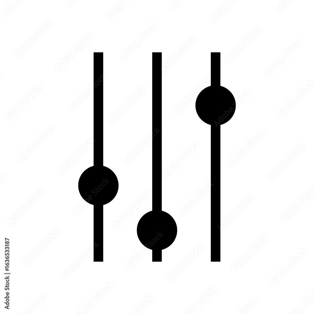 Adjustments black glyph ui icon. Photo and video. Simple filled line ...