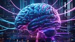 © Shan Saleem- studio  - Futuristic Brain and AI Network: Hyper-Realistic Digital Illustration with Neon Circuits