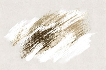 Poster - Vibrant white and brown brushstrokes layering textured canvas, expressing abstract movement through bold painting technique