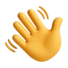 Wall Mural - png playful 3d waving hand illustration.