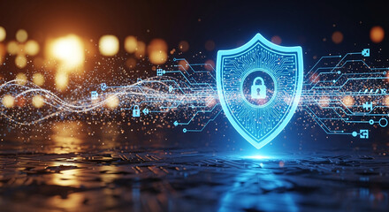 Shield icon on secure global network representing cyber security and information protection, advanced technology concept for business and internet marketing, ensuring data safety and digital defense 