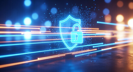 Shield icon on secure global network representing cyber security and information protection, advanced technology concept for business and internet marketing, ensuring data safety and digital defense 