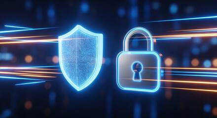 Shield icon on secure global network representing cyber security and information protection, advanced technology concept for business and internet marketing, ensuring data safety and digital defense 