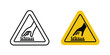 © ramsey - Caution hot surface signs. Illustration of outline icons