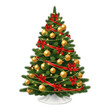 © Info Graphic - Decorated christmas tree isolated on transparent background