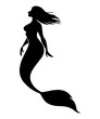 © ZIPUP_ART - Elegant Mermaid Silhouette with Flowing Hair.