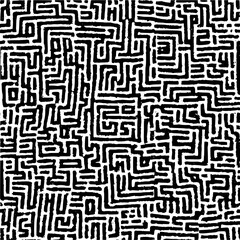 Minimilist abstract maze pattern background design complex labyrinth illustration geometric art black and white graphic design vector