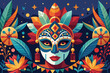 © Anoyara - Vibrant Tribal Mask with Floral Elements