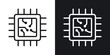 © ramsey - Microchip vector icon. Design graphic in outline style illustration.