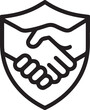© growth - Partnership handshake inside shield for trust, agreement, and security, a modern icon conveying safety and reliable business connections