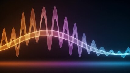 Wall Mural - Colorful wave flowing dark background; digital art, website header