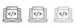 © ramsey - Display code icon logo black pictogram set. Graphic simple vector icon