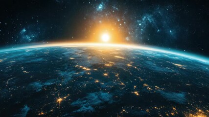Wall Mural - Planet in space with night glow
