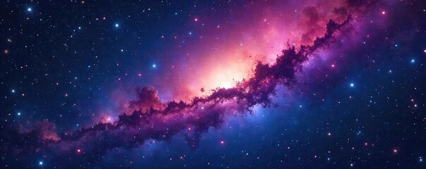 Wall Mural - Breathtaking Cosmic Landscape Vibrant Constellations, Swirling Nebulae, and Distant Galaxies Across a Mysterious Night Sky