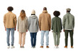 © Googl - A group of six people standing in a row from the back wearing casual clothes on a white background