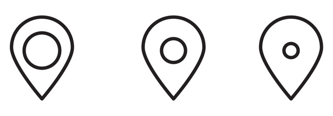Poster - A red map pin icon with a white circular center, commonly used in maps and navigation apps to mark locations or points of interest.