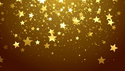 Wall Mural - golden glowing sparkles and soft star flares on a dark background. a dreamy, abstract