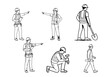 © Anukul Debnath - Construction Workers in Various Poses with Tools and Safety Gear