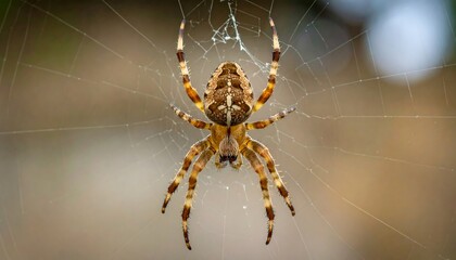A spider in its intricate web