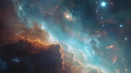 Wall Mural - vibrant science fiction deep space background with colorful galaxy, planets, cosmic clouds, and abst
