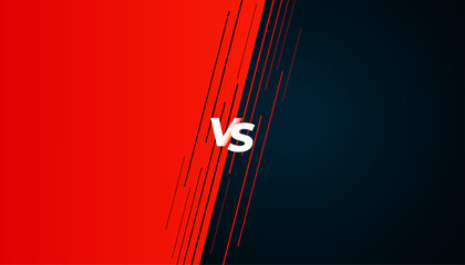 Wall Mural - red and blue versus vs screen banner for duel tournament battle
