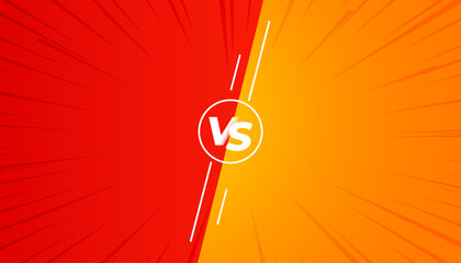 Wall Mural - comic style versus vs screen banner in red and yellow color