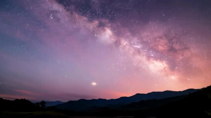 Wall Mural - Spectacular milky way galaxy in a clear night sky with countless stars and cosmic dust, stunning long exposure astrophotography landscape for astronomy and space exploration background