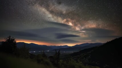 Wall Mural - Spectacular milky way galaxy in a clear night sky with countless stars and cosmic dust, stunning long exposure astrophotography landscape for astronomy and space exploration background