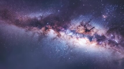 Wall Mural - Detailed view of the milky way galaxy with countless glowing stars, vibrant cosmic dust clouds, and swirling nebula formations in the vast night sky, breathtaking deep space astronomy background