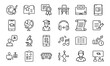 © MDTANVIR - 24 Education and School Line Icons Classroom, Online Learning, Graduation, Science, Music, Language, and Study Tools Vector Icon Set for Teachers, Students, and Educational Projects