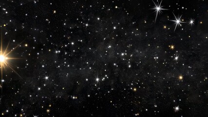Wall Mural - starry night sky with countless sparkling stars on deep black background, cosmic space texture for a