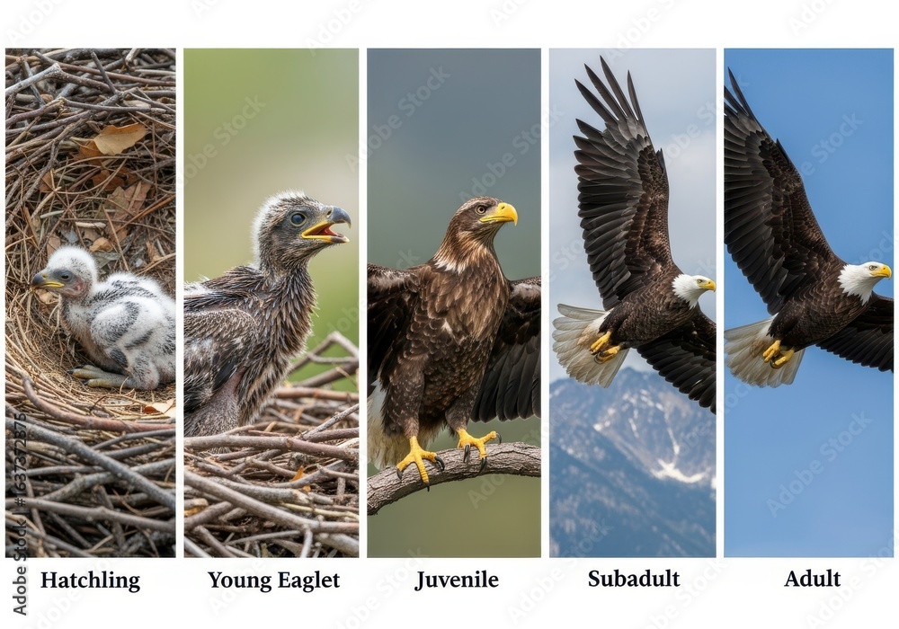 Bald Eagle Development Stages Showcase The Life Cycle From Hatchling To Bald Eagle Development Stages Showcase The Life Cycle From Hatchling To