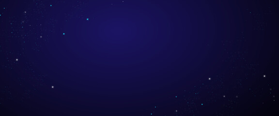 Vector dark night blue sky background with stars.