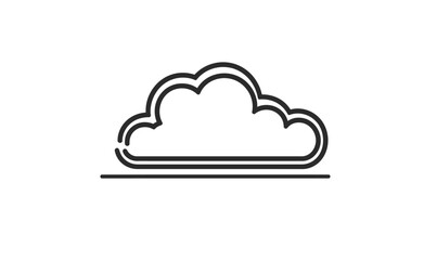 Wall Mural - simple outline cloud icon with layered design and minimalistic flat style isolated on white backgrou