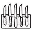 © Monolimes - Knife Set in Block: Culinary Utensils Icon