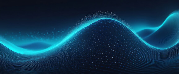 Wall Mural - futuristic digital wave with glowing particles. abstract technology and data background. ai