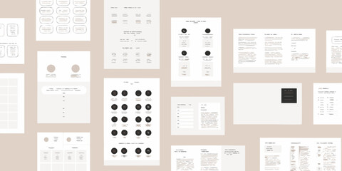 Collection of user interface design wireframes and mockups