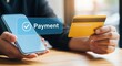 © Generative AI - Secure Online Payment with Mobile Device and Credit Card for Contactless Shopping