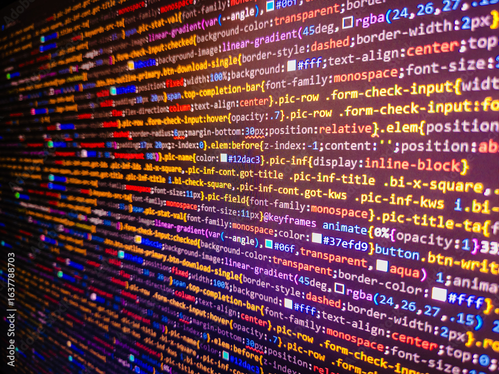 PHP syntax high. Futuristic source code digital data telemetry motion ...
