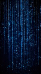 Poster - Abstract Digital Rain Background with Binary Code, Data Stream, Technology Concept, Artificial Intelligence
