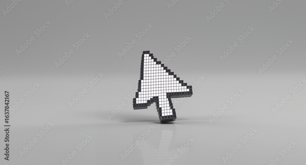 Pixel Cursor 3D Model of Iconic Computer Pointer Stock Photo | Adobe Stock