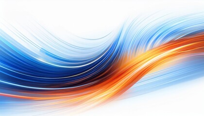 Wall Mural - abstract blue and orange light streaks with motion blur image for graphic design and compositing isolated on white background