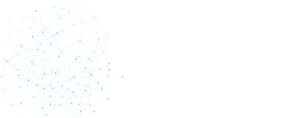 Wall Mural - blue white abstract polygon connection mesh digital technology futuristic communication high tech co