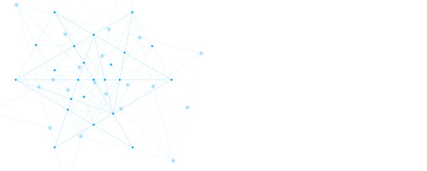 Wall Mural - blue white abstract polygon connection mesh digital technology futuristic communication high tech co