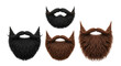 © Farzana - Set of four different vector beard styles isolated PNG with Transparent Background