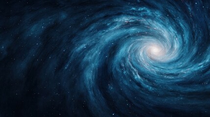 Wall Mural - A stunning cosmic swirl captures the beauty of a galaxy, showcasing rich blues and sparkling stars against a dark backdrop.