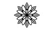 © Dlomiro - A symmetrical, black and white floral design, resembling a stylized flower or star.